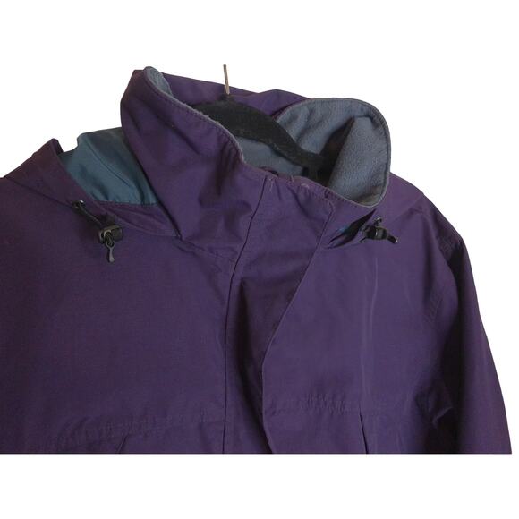 Lands End Purple Windbreaker Waterproof Jacket With Hood Size Large READ - Picture 3 of 10
